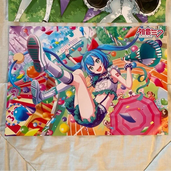 Lot of 2 Horizontal Re:Zero Rem & Ram Anime Hatsune Miku Vocaloid Kawaii Posters - Picture 2 of 5